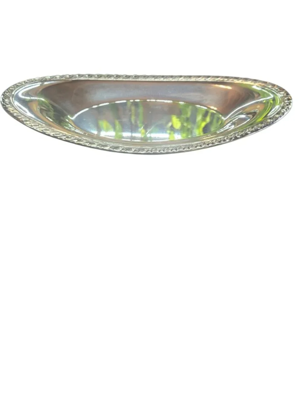 Vintage Oneida Silversmiths Silverplated Holloware USA Oval Serving Dish Bread T